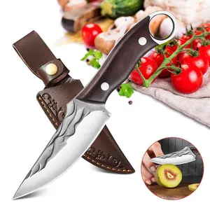 Knife Japan Kitchen Upgraded Viking Knife with Sheath Hand Forged Meat Cutter High Carbon Steel, Camping, Outdoor, BBQ Multi-Purpose Japanese Chef's Knife, Sharp Blade