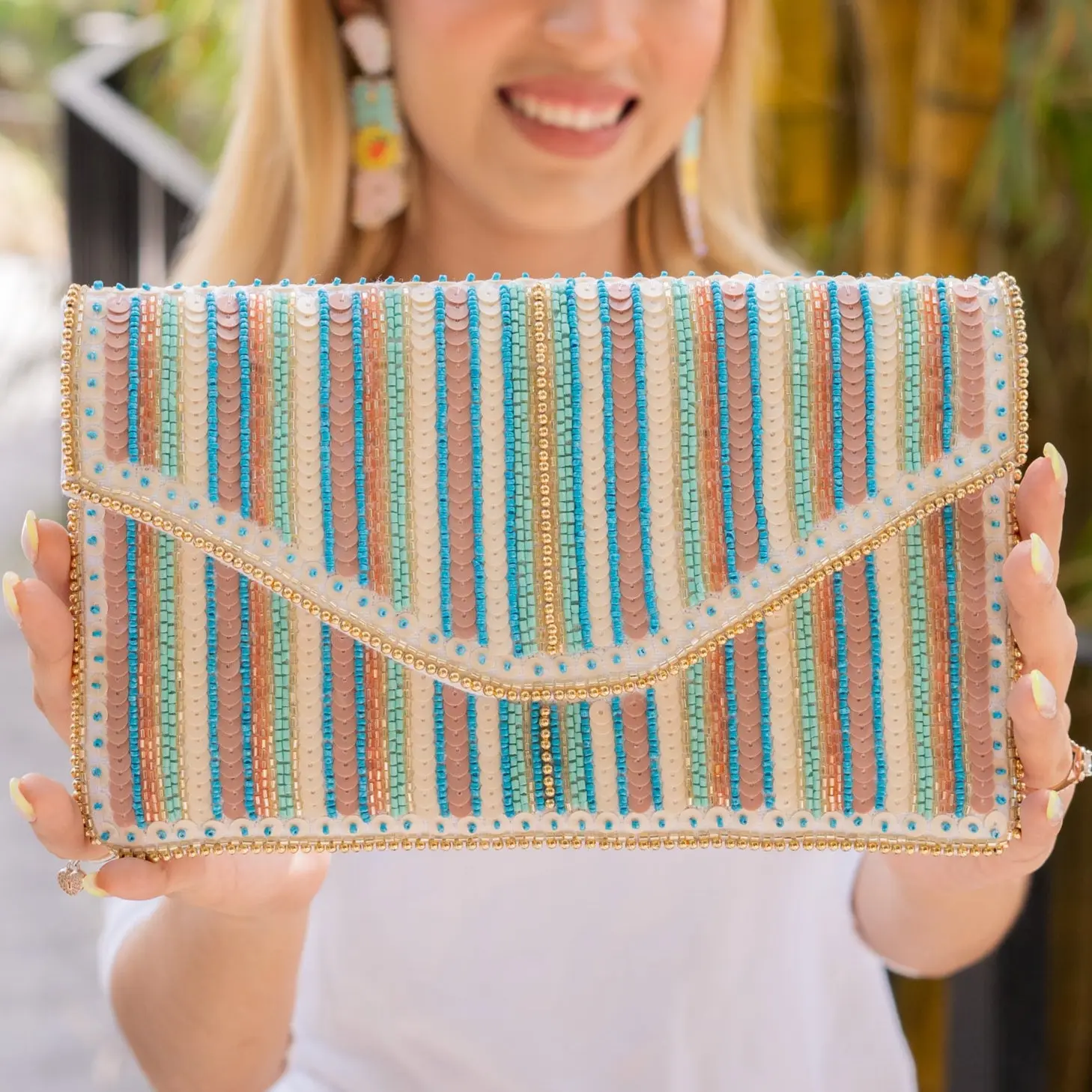 Cielo Beaded Sequin Clutch Purse