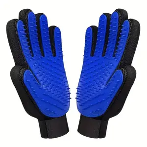 Multifuntional Pet Hair Removal Gloves, 1 Pair Silicone Pet Grooming Gloves for De-shedding Bathing, Cat Massaging & Cleansing Supplies for Daily Use