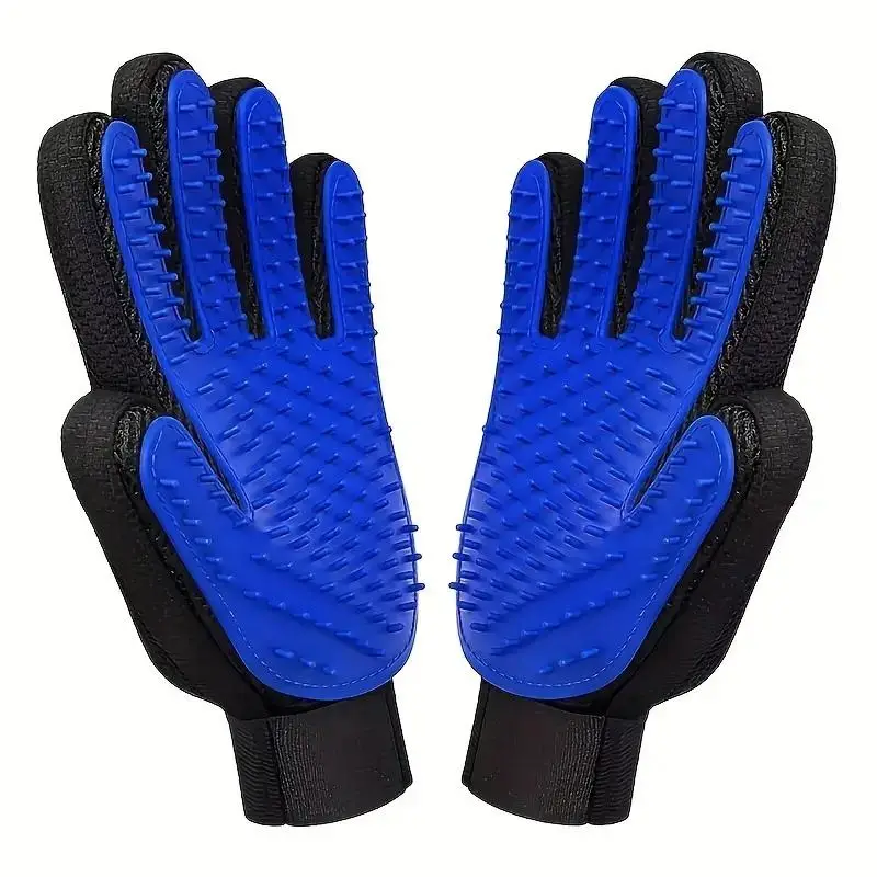 Multifuntional Pet Hair Removal Gloves, 1 Pair Silicone Pet Grooming Gloves for De-shedding Bathing, Cat Massaging & Cleansing Supplies for Daily Use