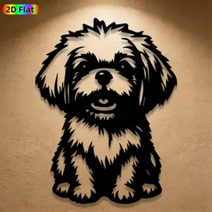 1pc Cute Dog Metal Wall Art, Cute Dog Statue Mural, Iron Craft, Perfect for Living Room, Garden, Zoo Corner Decor, Silhouette Wall Decor, Artistic Decoration, Intricate Craftsmanship, Christmas Decor, Ideal Gift for Pet Lovers