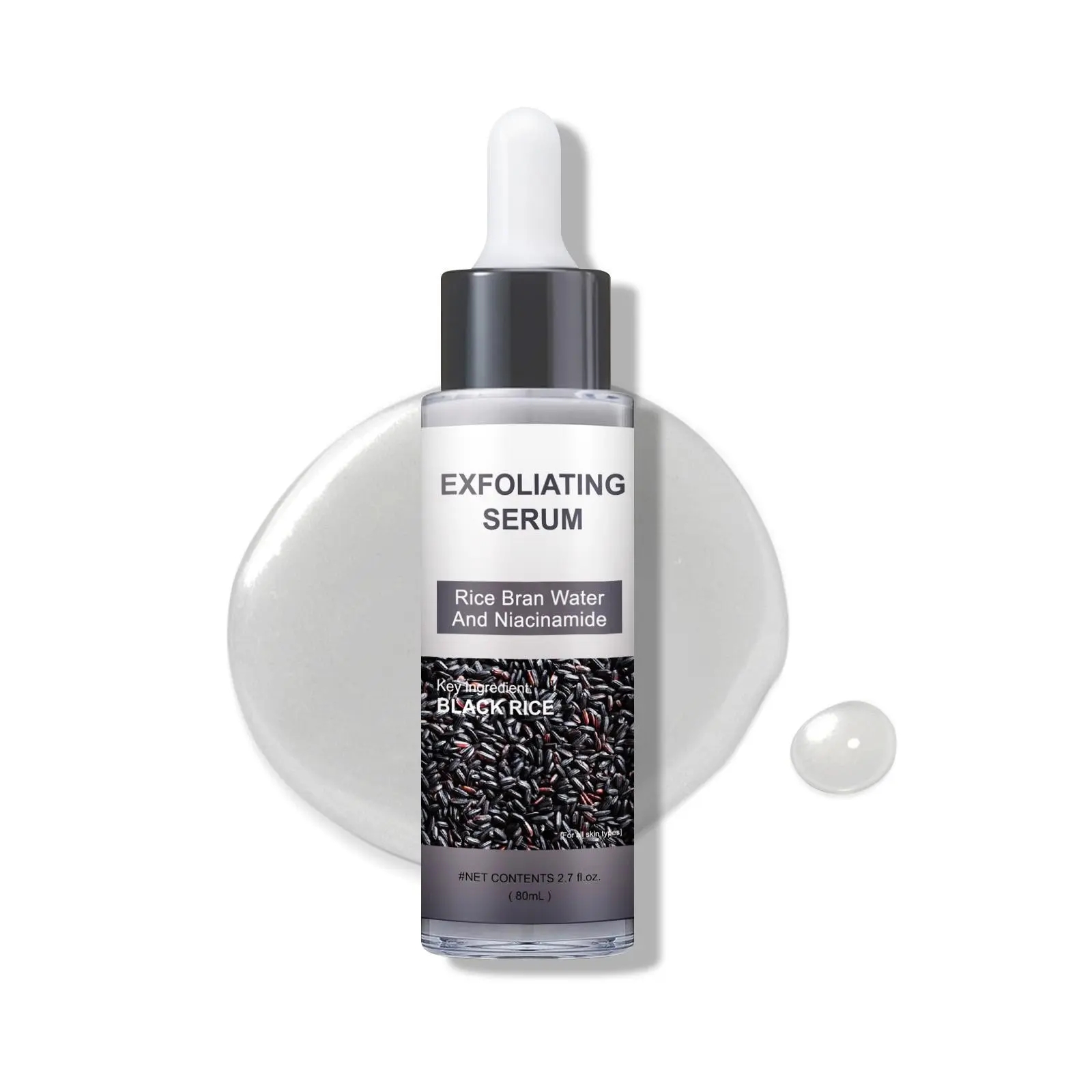 80ml/80ml X 2 Rice & Rice Exfoliating Essence Lotion Serums, Clarifying Serum, Brightening Serum, Brightening Care, Gentle Exfoliation, Brightens Skin Tone, Smooths Skin Texture, Moisture, Suitable for All Skin Types, Tea Tree
