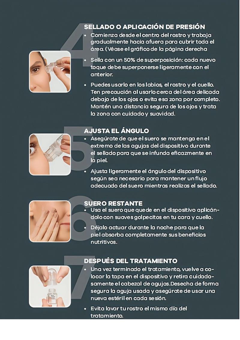 Micro Infusion System for Face & Neck 0.05mm Stamp with Hyaluronic Acid & Collagen Peptide Serum for Firmer Smoother-Looking Skin Easy 5-Minute At-Home Skin Care Application niacinamide - 1 Month Supply