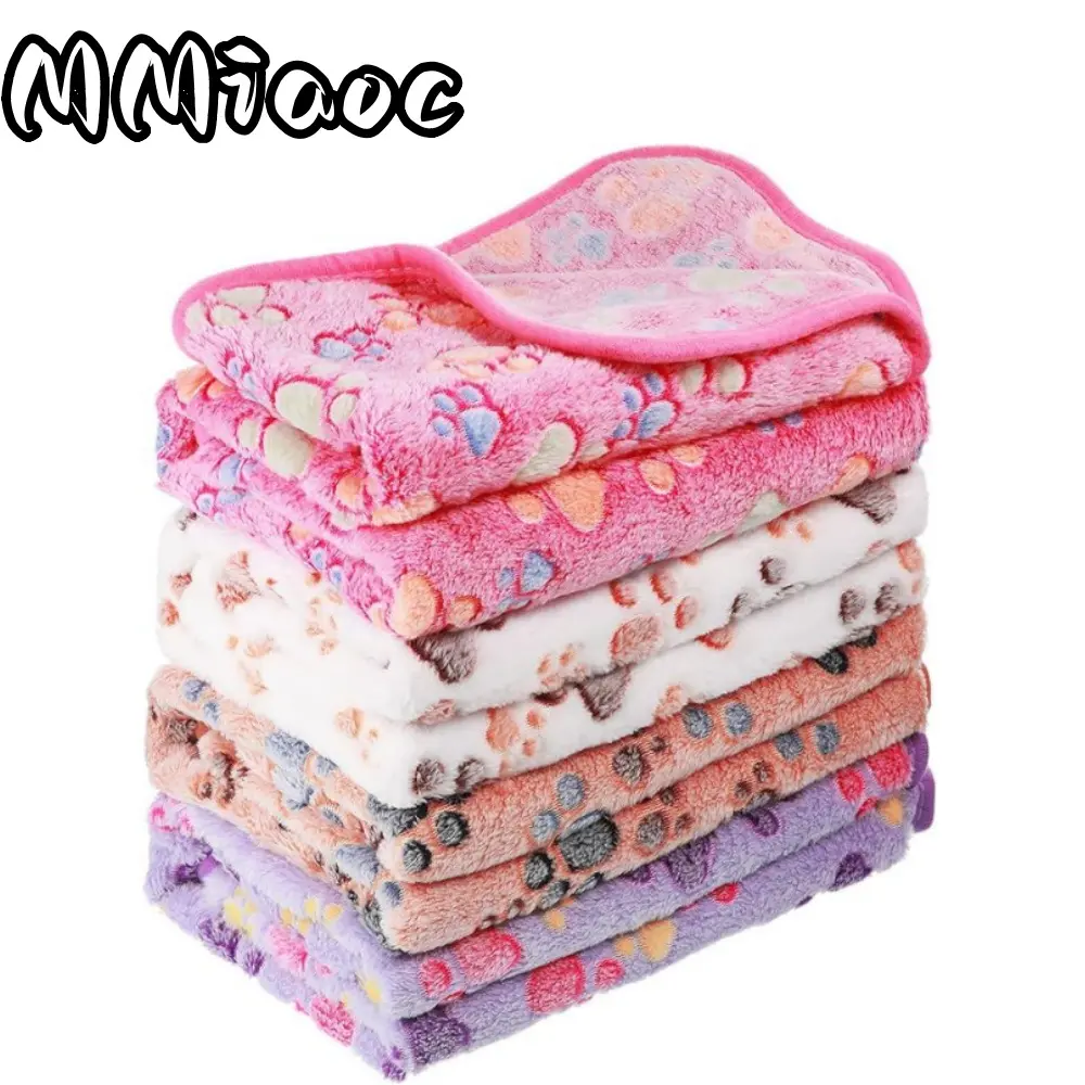 4 pieces of soft pet sleeping blanket, comfortable and warm paw print puppy blanket, pet sleeping special blanket, suitable for daily pet sleep tiktokshopbacktoschool