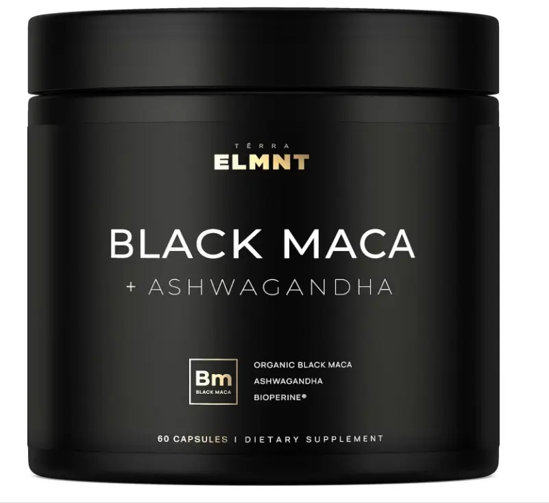 40x Strength Organic Black Maca Root w. Ashwagandha - #1 Highest Potency Black Maca Root Capsules for Men Supplement 40:1 Extract - 100% Pure Maca Peruana Gelatinized Maca Root Powder Pills