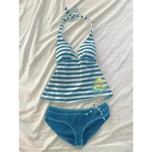 2026 new summer Y2K sexy hanging neck, backless slim fit striped set, beach vacation party, spicy girl, fashion trend suit
