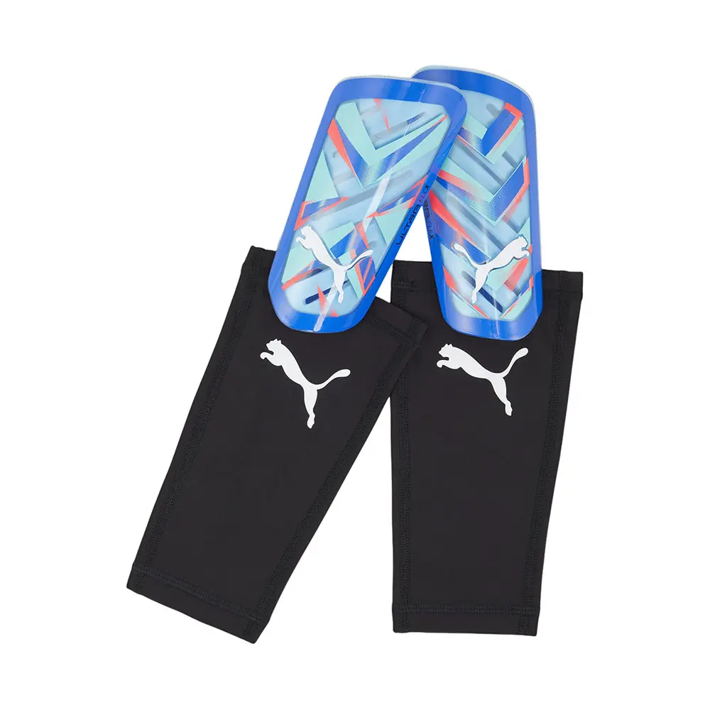 PUMA Mens Ultra Flex Shinguards-Sleeve Set Atheltic - Black, Blue PUMA Mens Ultra Flex Shinguards-Sleeve Set Atheltic - Black, Blue
