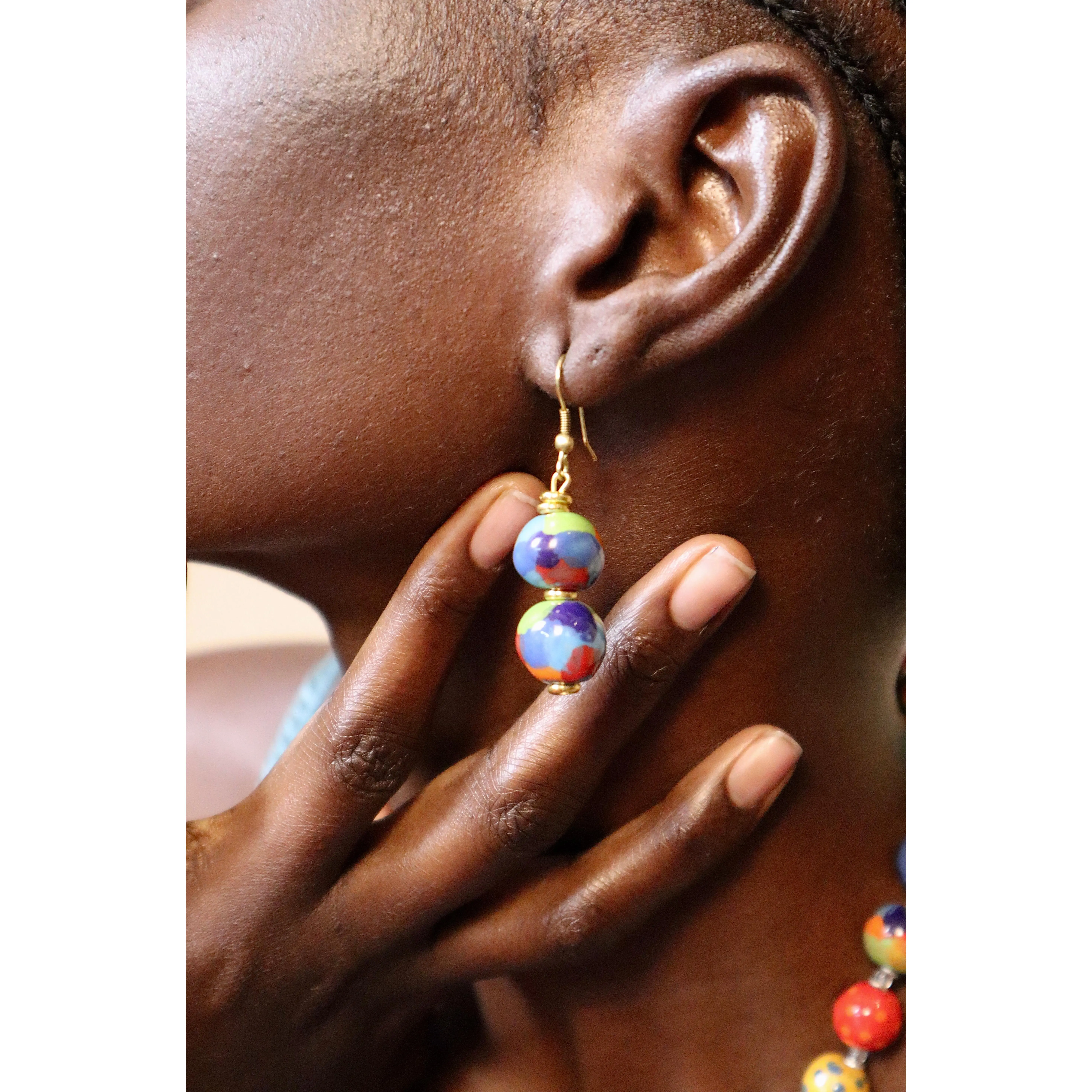 Kazuri Crazy Parrot Earrings - In Store Only