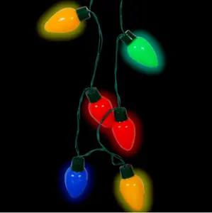 altText Christmas LED Light Up Holiday Bulb Necklace