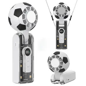 FIFA World Cup Soccer Fan – 3-in-1 Portable Handheld, Neck & Desk Fan, Turbo High-Speed, 5 Adjustable Speeds, LED Screen, 3600mAh Rechargeable, 12-Hour Battery, Perfect for Travel & Outdoor Use