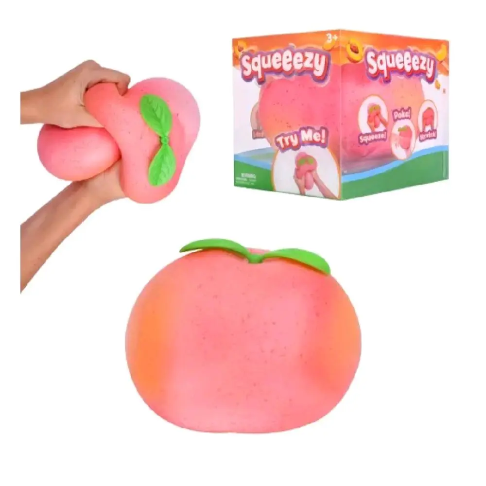 Toymendous Jumbo Squishy Squuezy Peach, Soft Sensory Stress Ball