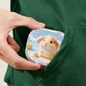 Cake Party Hamster Print Portable Tea Bag Storage Box, Mini Pocket Tea Bag Container, Sealed Dustproof Moisture-Proof Sorting Box for Travel & Commute