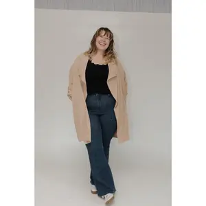 Flowy 3/4 Sleeve Jacket – Warm Sand