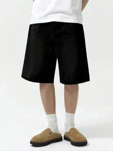 Men's Solid Color Denim Shorts, Loose Casual Comfy Short Jeans for Daily Wear, Men's Bottoms for Summer