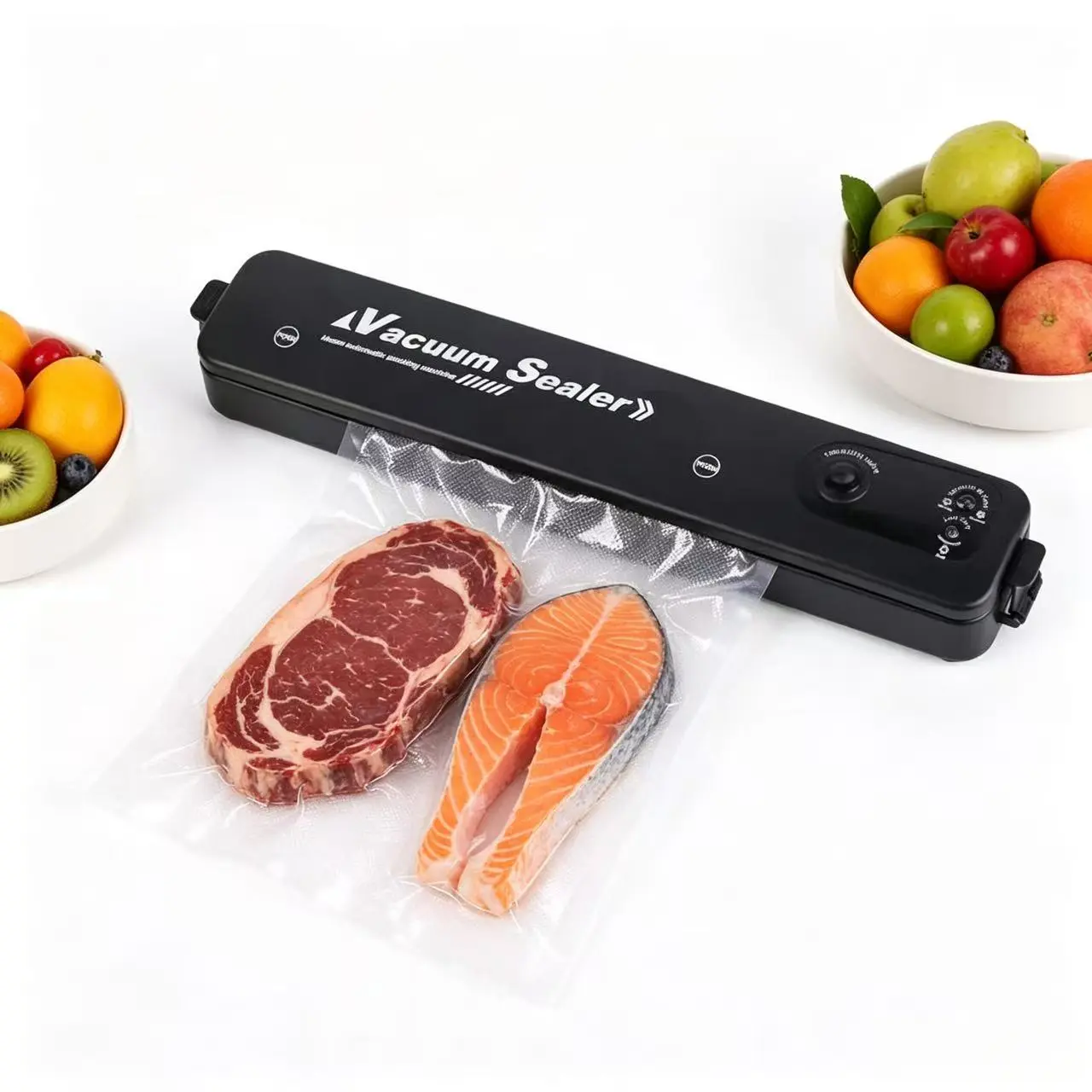 Portable Vacuum Food Sealer for Camp Kitchen, Hiking & Light Outdoor Use – Insulated Coolers & Cool Bags Companion to Extend Meat & Fish Freshness