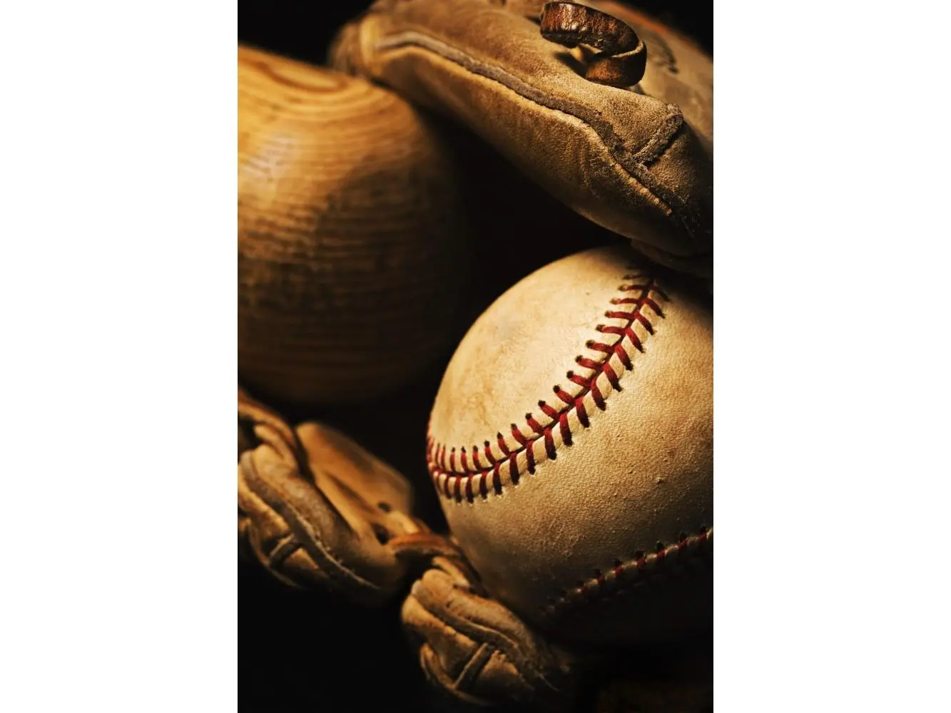 Posterazzi DPI1832334LARGE Baseball Bat & Ball Glove Photography Print - 22x34 in Large Decorative Poster, Home Wall Decor Supplies, Ideal Gift