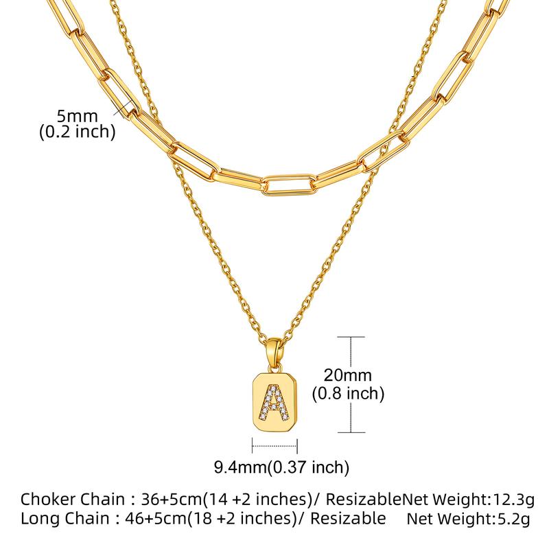 FindChic A-Z 26 Letters Double Layer Choker Necklace Set Alphabet Initial Name Lariat Chain Minimalist Pendant Seperated Chain Everyday Jewelry For Women FindChic A-Z 26 Letters Double Layer Choker Necklace Set Alphabet Initial Name Lariat Chain Minimalist Pendant Seperated Chain Everyday Jewelry For Women
