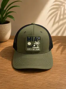 Miami MIA Trucker Hat | City Of Sun Silicone Patch Cap
