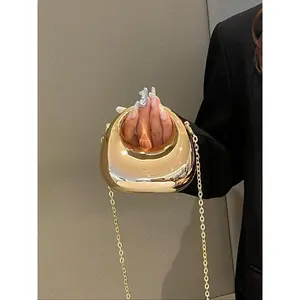 Women's Elegant Mini Evening Bag, Fashionable Versatile Chain Shoulder Crossbody Bag, Suitable for Lipsticks, Earphones, Etc., Chain Crossbody Bags