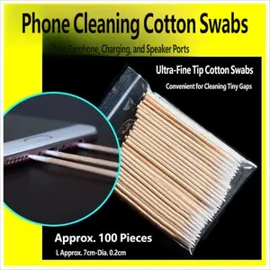 Multifunctional Wooden Cotton Tip Nail Cleaner, Dead Skin Pusher, Polish Corrector, Phone Charging Port Cleaning Tool, Cotton Swabs