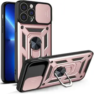 Phone Cases for iPhone 17 Pro Max Case 16 15 14 13 12 11 Pro Max Plus with Slide Camera Cover & Rotated Ring Kickstand Military Grade Shockproof with Magnetic Car Mount Holder Cover case for iphone 17 Pro Max