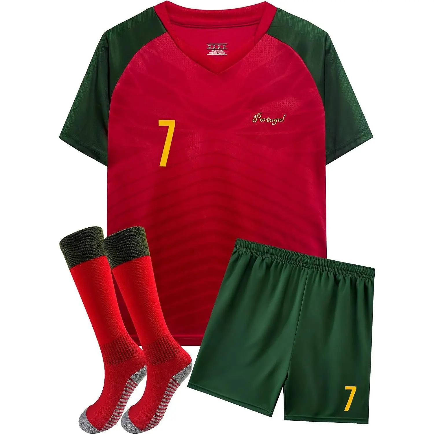 Kids Soccer Jersey Uniform Shorts & Socks for Boys and Girls Unisex Youth
