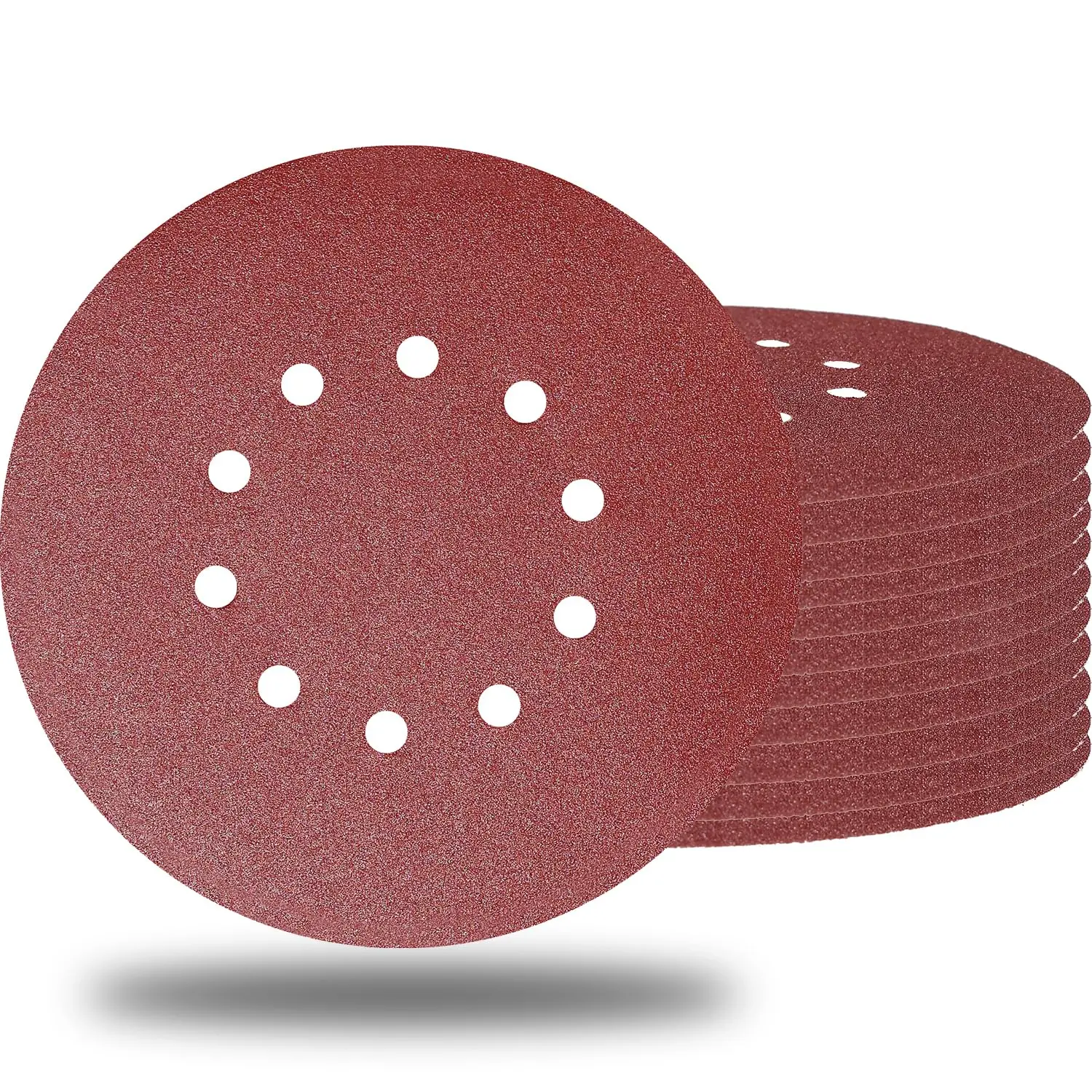 10 Pcs 9-Inch 10 Hole 120 Grit Drywall Sandpaper - 9" Aluminum Oxide Hook-and-Loop Sanding Disc with Anti-Clog Coating for Drywall Sander, Wood Furniture Finishing, DIY Projects, Automotive - Smooth and Efficient Sanding