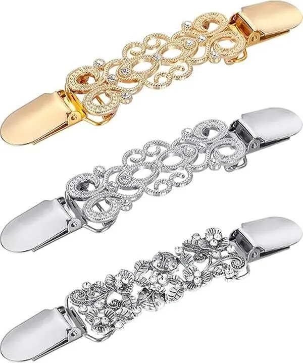 3 PCS Cinch Clips Dress Shirt Clips for Women Clothing Cardigan Shawl Brooches Waist Cincher Decor to Tightener