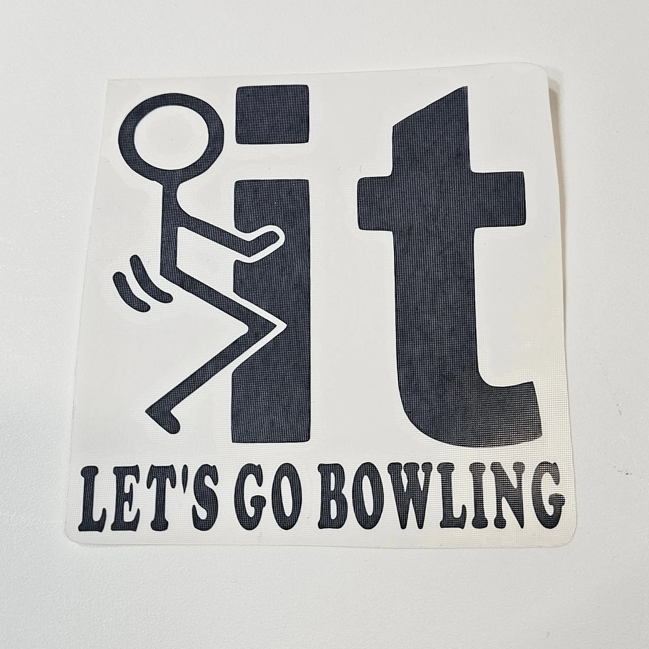 Let's Go Bowling Vinyl Decal 5 x 5 Inches Fun Bowling Accessory for Bowlers