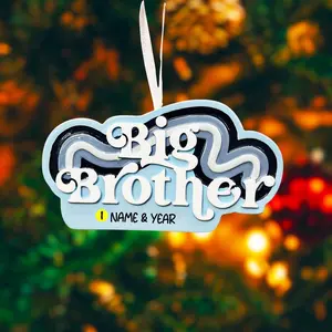 Personalized Big Brother Ornament | Retro Cloud Christmas Decor