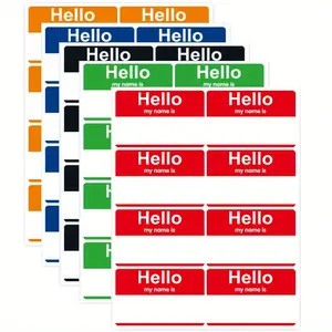 5 Sheets/40pcs Colorful Handwritten Hello Name Tags Stickers, Office Meeting Family Party Identification Decorative Labels