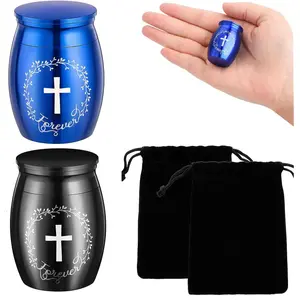 2counts Small Urns for Human Ashes Keepsake, Mini/Little/Miniature Cremation Urn for Human Ashes Keepsake Stainless Steel, Memorial Ash Holder for Loss of Loved One