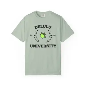 Delulu University Unisex Garment-Dyed T-shirt - Casual College Style Tee