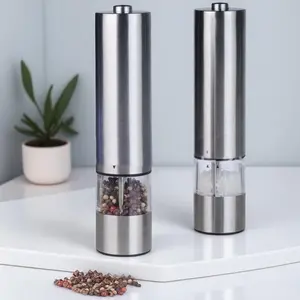 Electric Pepper Mill, 1 Set Rechargeable Automatic Salt Mill, Household Kitchen Seasoning Grinding Milling Tool, Kitchen Accessories, Utensils