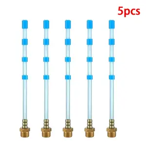5pcs PU Soft Pipe Rotate Tube w/ Threaded Base Nut for Tornado Cleaning Gun - Repair Replacement Accessories
