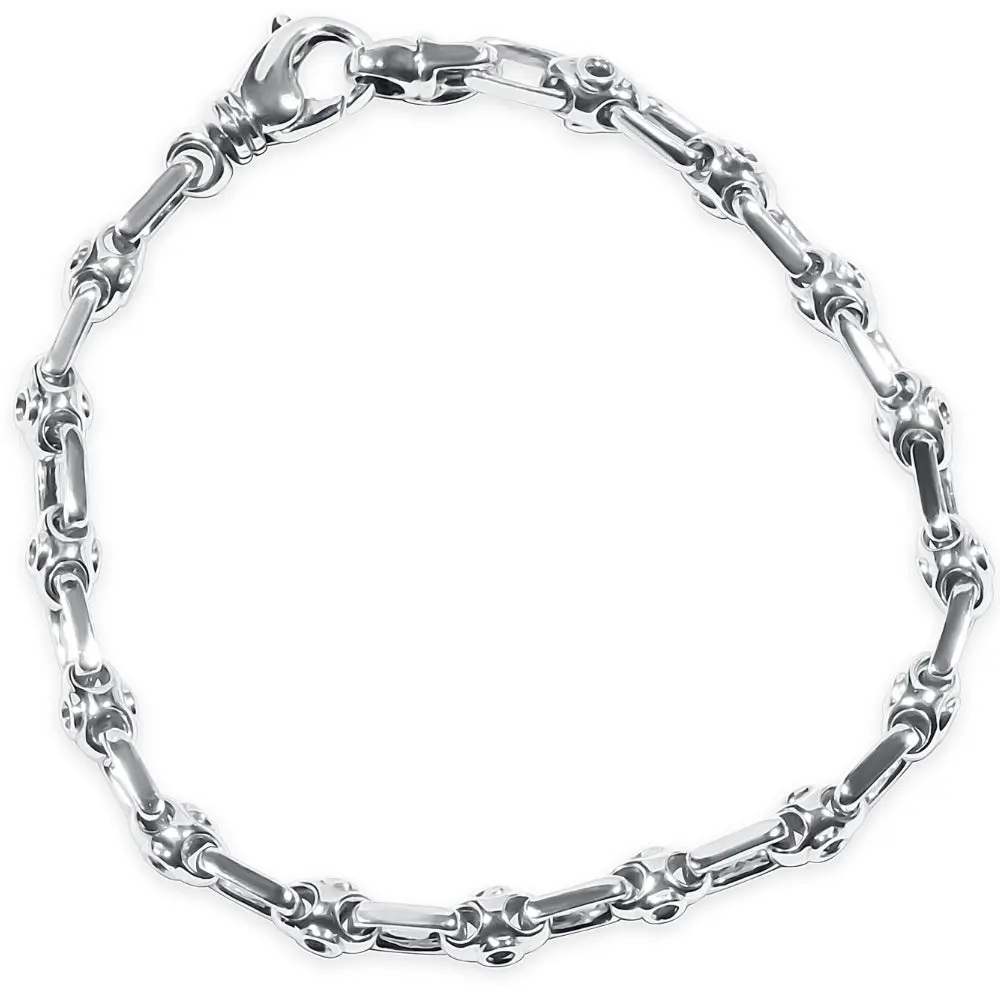Men's Link 14k Gold (19gram) or Platinum (30gram) 5mm Bracelet 8.5"