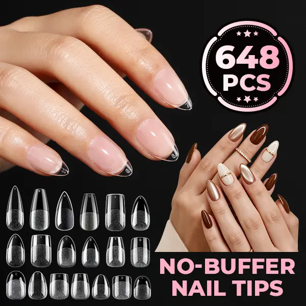 UNA GELLA 648PCS Soft Gel Full Cover Nail Tips 12 Sizes, Pre-Etched Pre-Build Fake Acrylic Nails Short & Long Almond, Square, Coffin, Stiletto Round, Fit Flat & C-Curve Nail Beds, Soak Off DIY Salon TikTok Manicure Nail Extensions