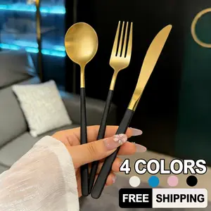 Gold Silverware Set - Stainless Steel Flatware Cutlery Set, Stainless Steel Cutlery Set, Mirror Polished Gold Flatware Set Include Forks Spoons Knives for Home, Wedding, Restaurant, Dishwasher Safe