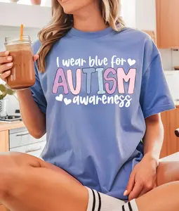 I Wear Blue for Autism Awareness DTF