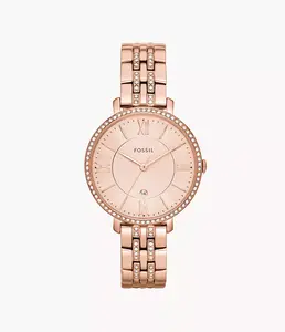 Fossil Jacqueline Women's Three-Hand Day-Date, Rose Gold-Tone Stainless Steel Watch