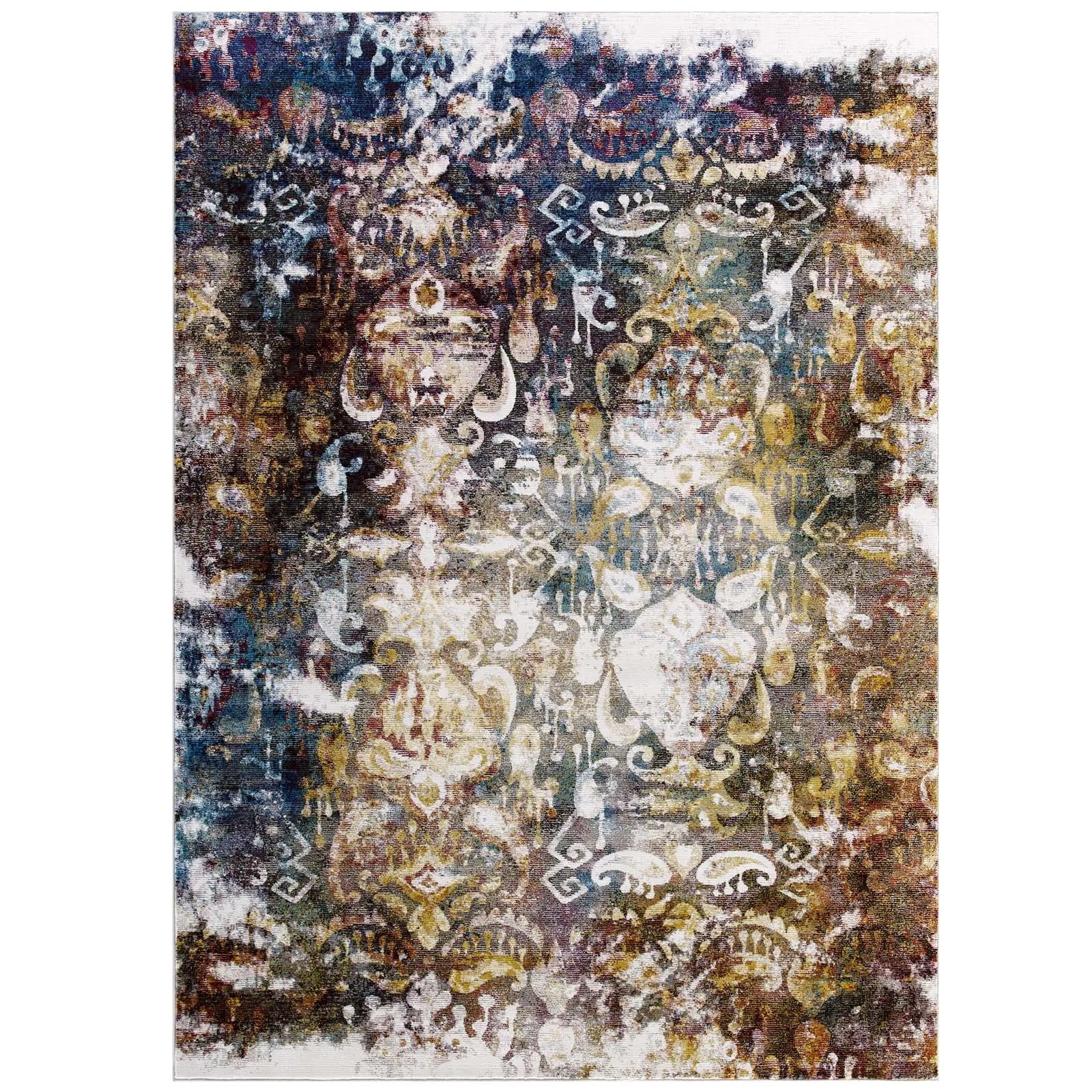 Success Jayla 4x6 Multicolored Transitional Distressed Vintage Floral Moroccan Trellis Area Rug - Polypropylene, Low Pile, High Traffic, Elegant, Home Decorative, Elegant Rug, Home Decorative Rugs