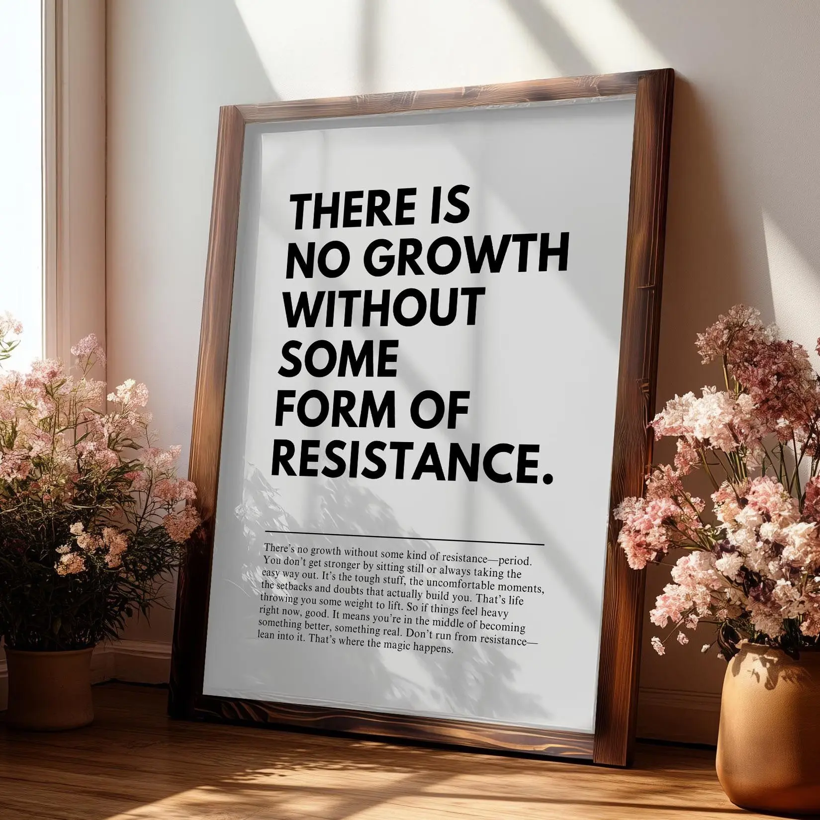 Resistance - Workplace Motivational Quote Wall Art, Office Prints, Decor, Inspirational Poster, Printable
