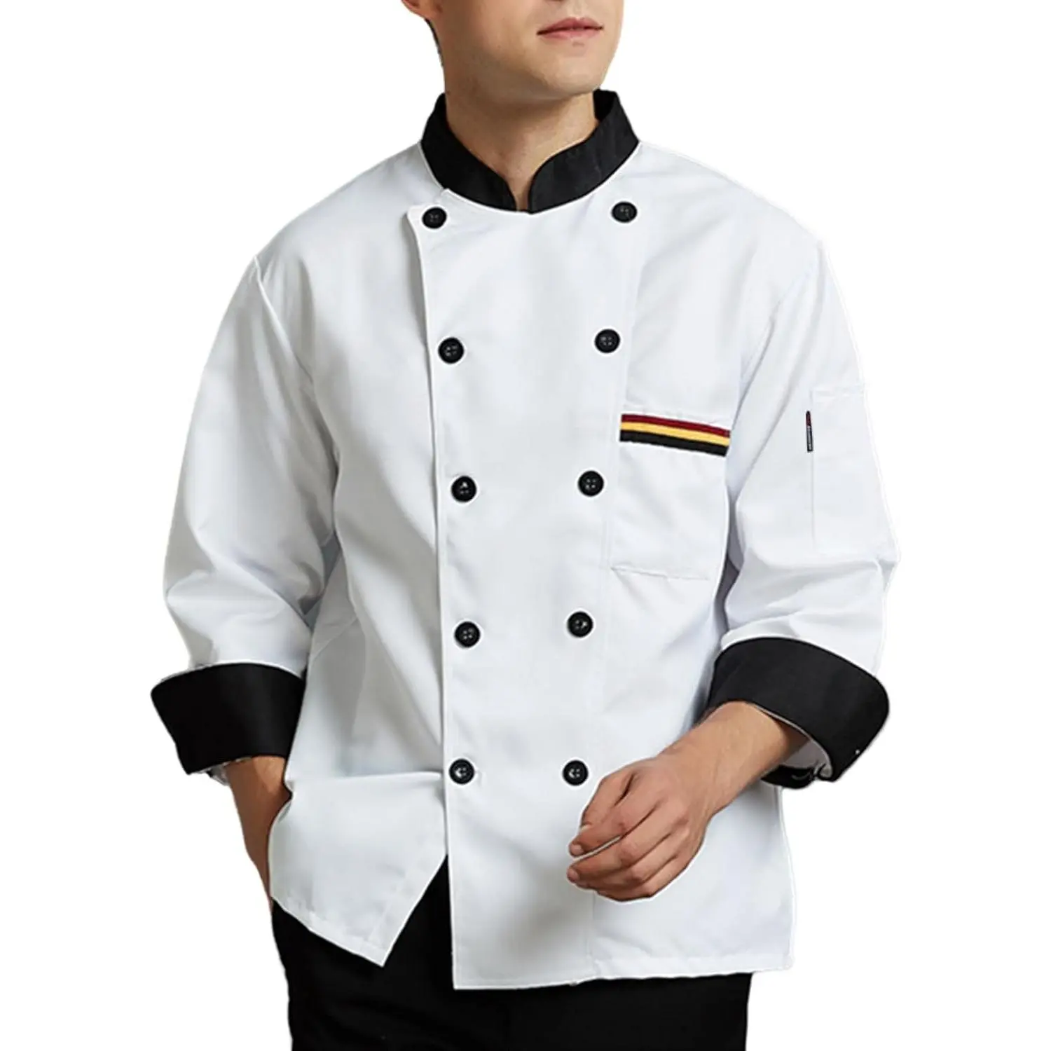 Unisex Chef Coat for Men Long Sleeves Solid Chef Jacket Hotel Restaurant Work Shirt Uniform