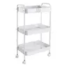 3-Tier Rolling Utility Cart with Wheels, Space-Saving Storage Organizer for Kitchen, Bathroom, Office and Dorm, Easy Assembly