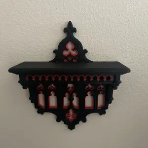 Gothic Cathedral Style Shelf - 3D Printed Spooky Decor for Home Display or Spooky Season Hanging Shelf