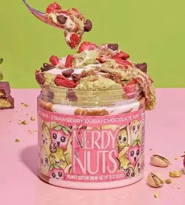Strawberry Dubai Chocolate Bar Peanut Butter Treat By Nerdy Nuts