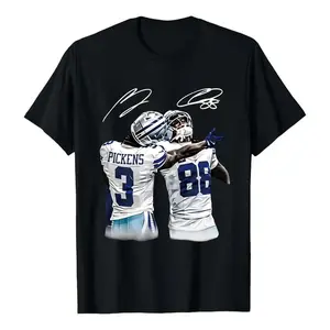 Unisex George Pickens & Ceedee Lamb We Dem Boyz Short-Sleeve Round Neck T-Shirt - 100% Cotton, Simple, Casual, Streetwear Football Fan Top