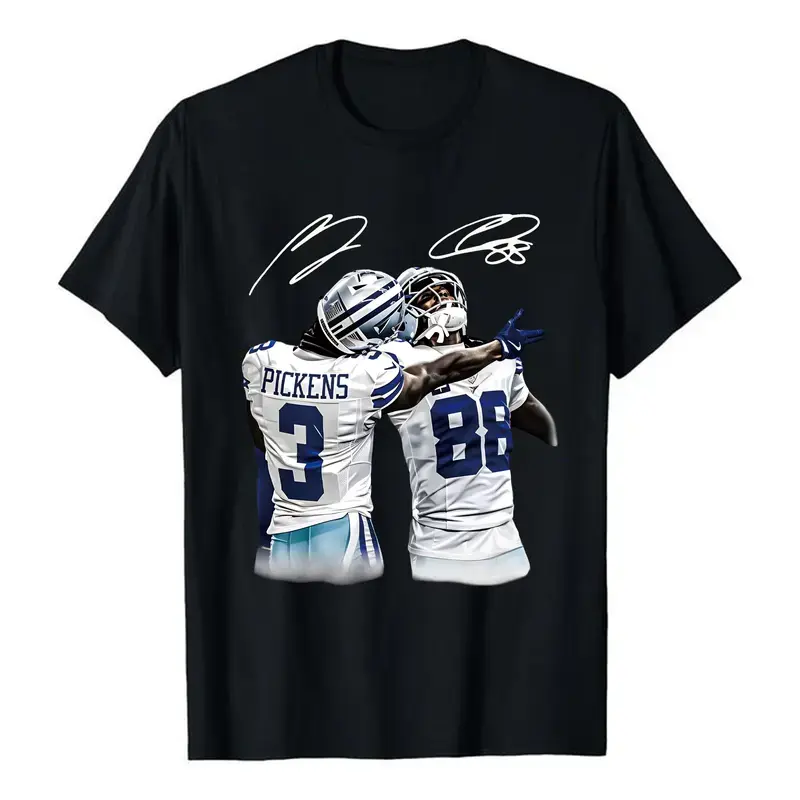 Unisex George Pickens & Ceedee Lamb We Dem Boyz Shortsleeve Round Neck Tee - 100% Cotton, Simple, Casual, Streetwear Football Fan Top, Football Fan Tee