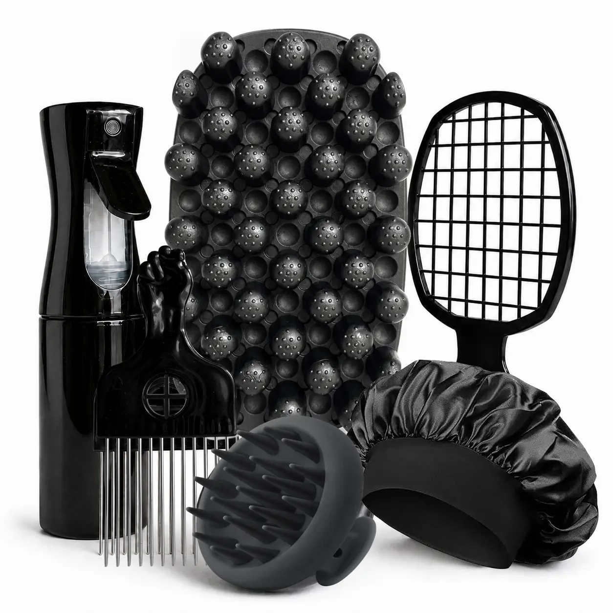 Twist Brush and Sponge Kits for 4C Coily Hair, Silicone or Dual-Sided Sponge Styling Sets with Comb and Pick, 3, 4 or 6 Pieces
