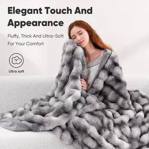 Elegear Faux Rabbit Blanket - Ultra-Soft Plush All-Season Luxury Throw, Cozy Warm Bedspread for Bed, Sofa, Travel & Dorm | Light -Friendly, Multifunctional for Adults & Students, Sofa Throw, Soft Bedding, Stylish Decor, Lightweight Material